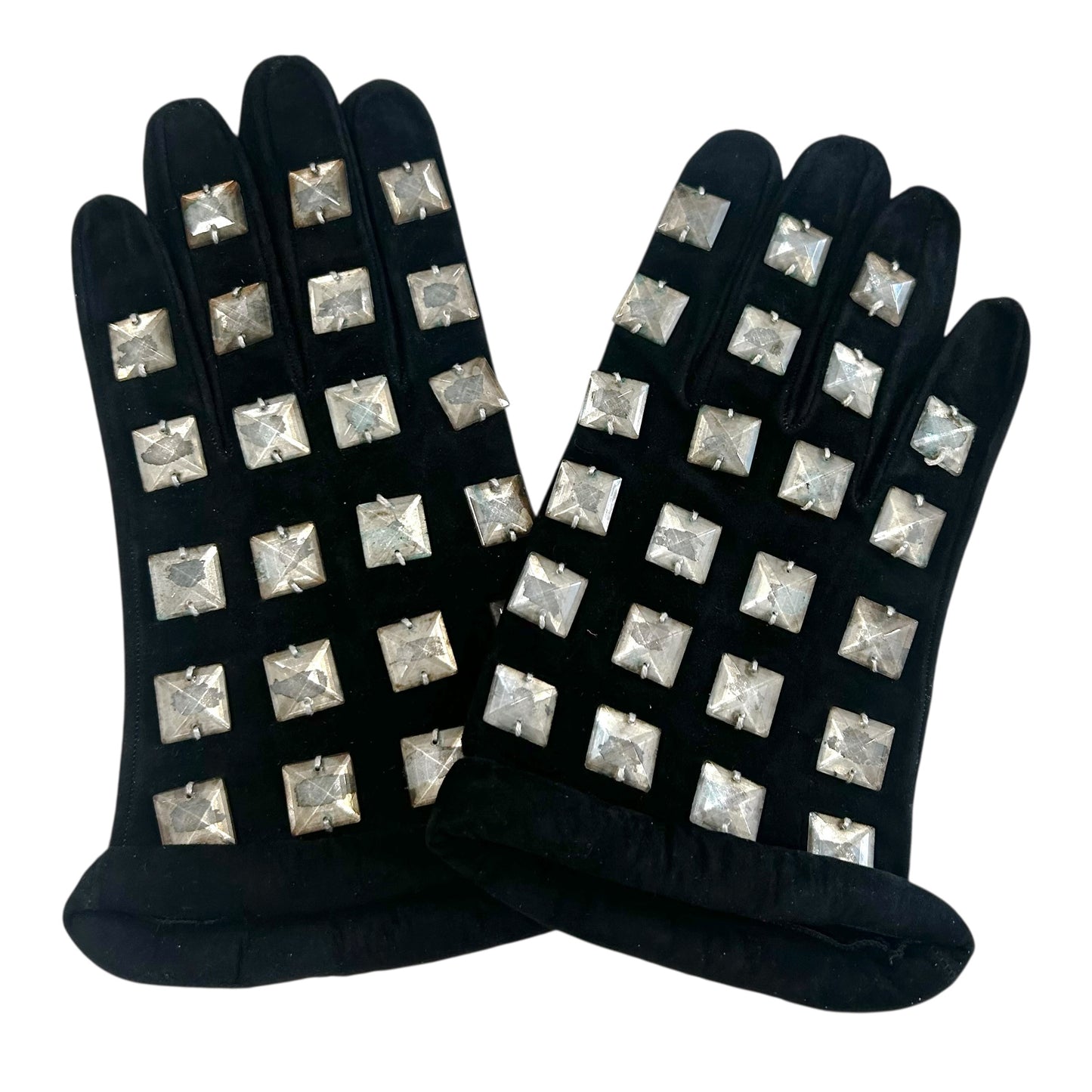 1990s Jeweled Suede Gloves