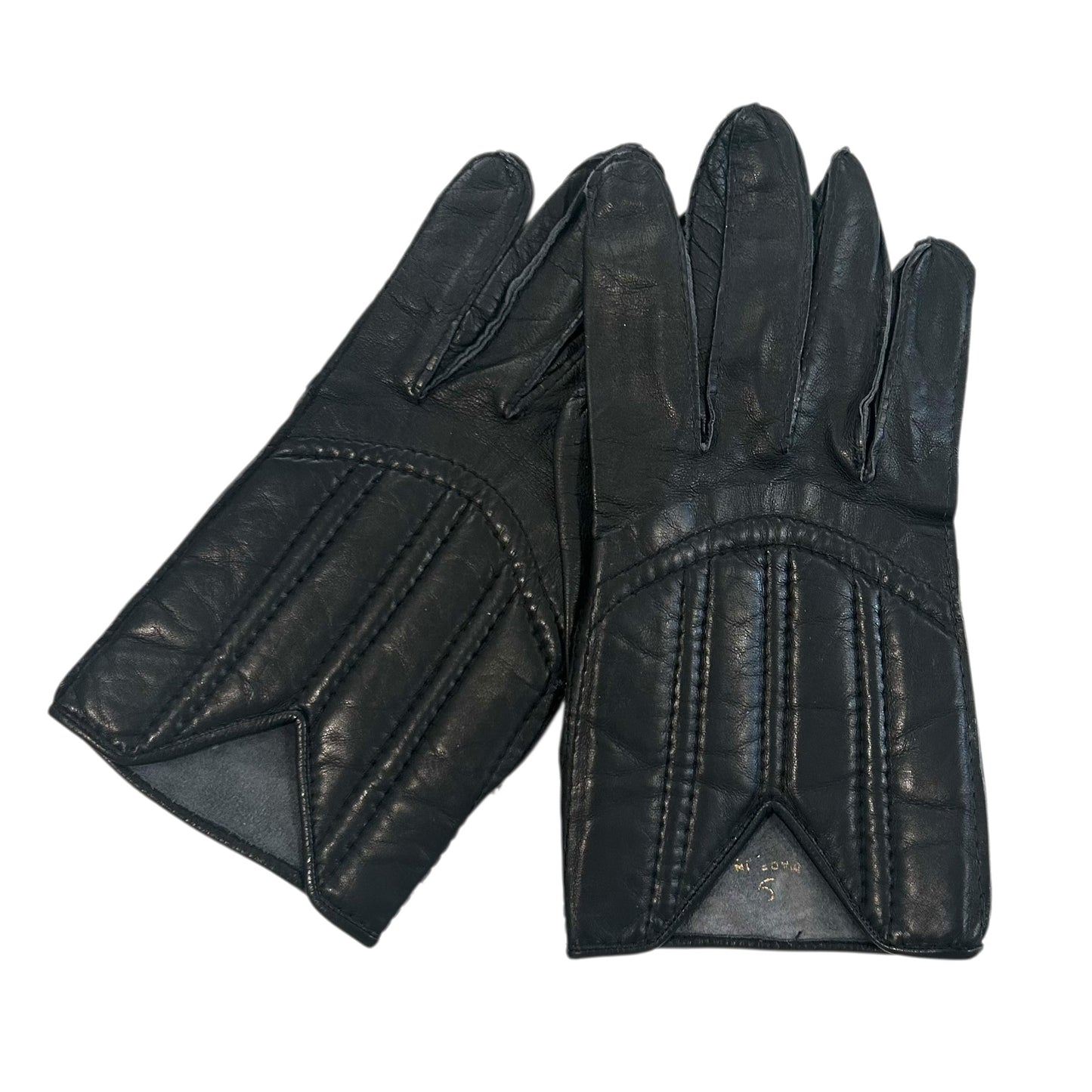 1990s Quilted Leather Gloves, Size 9