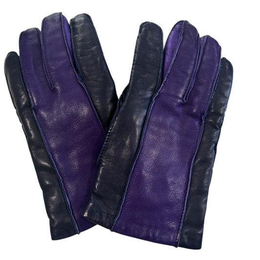 1990s Colorblock Leather Gloves, Size 9