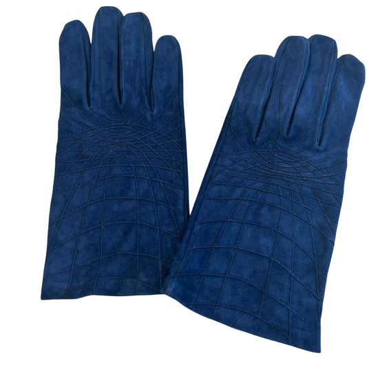 1990s Embroidered Suede Gloves, Size 8.5