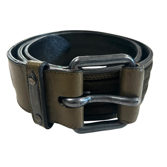 1990s Suede & Leather Belt, Waist 35"