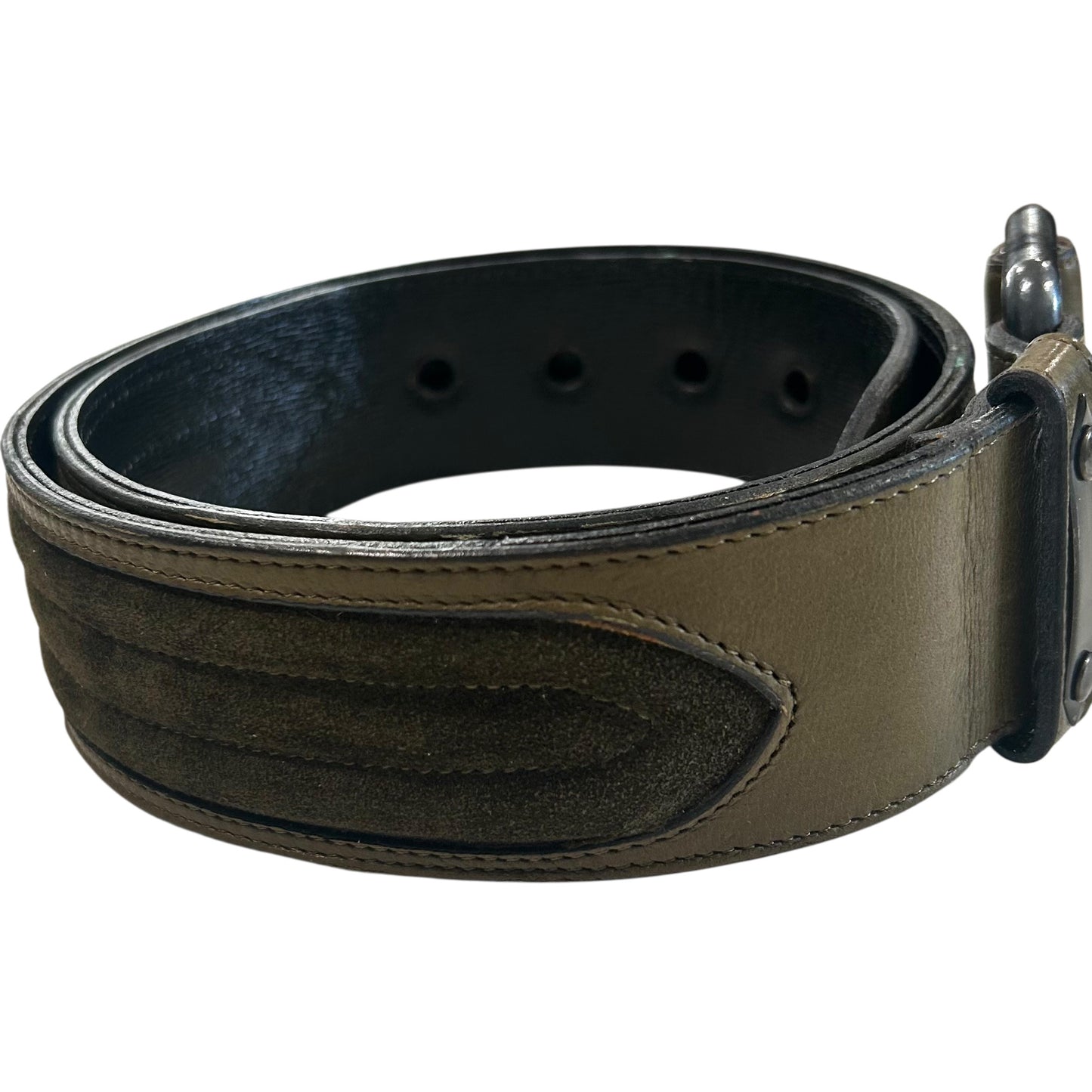 1990s Suede & Leather Belt, Waist 35"