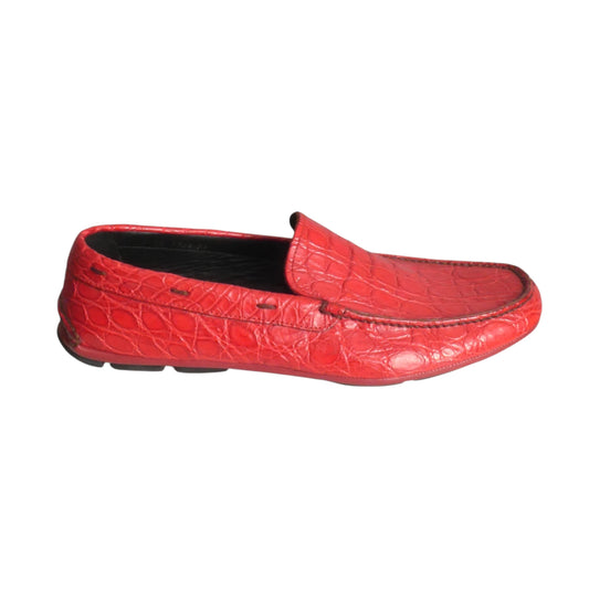 Pressed Leather Driving Moccasins, Size 11