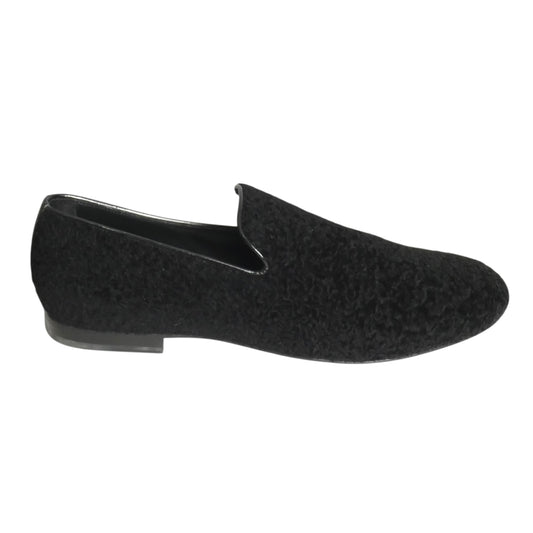 Textured Velvet Slippers, Size 13