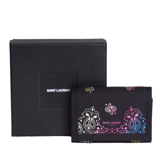 SAINT LAURENT- NIB Orion Bandana Nylon TriFold Wallet