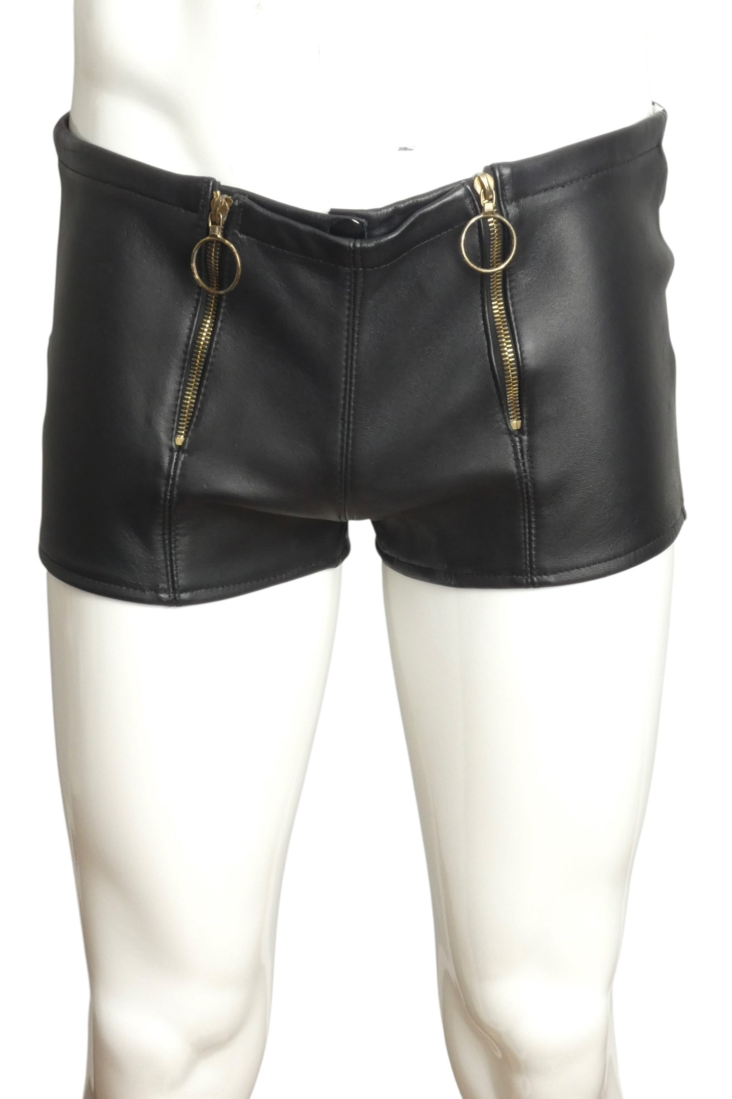 1980s Leather Shorts, Waist 32"