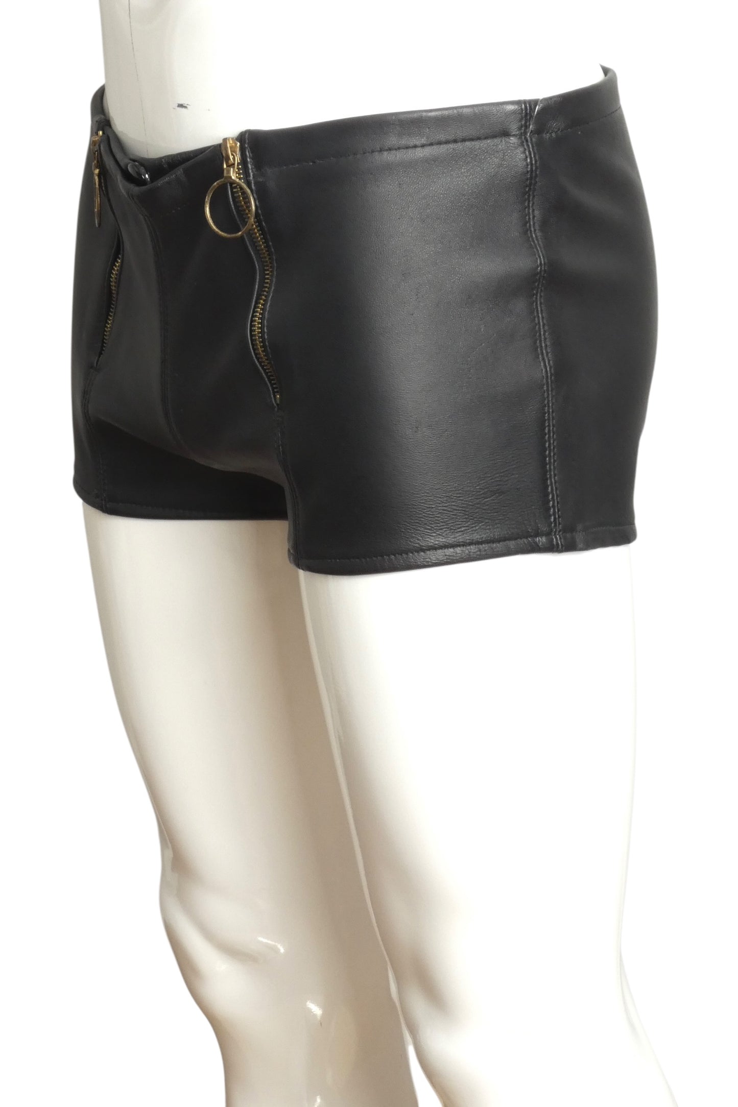 1980s Leather Shorts, Waist 32"