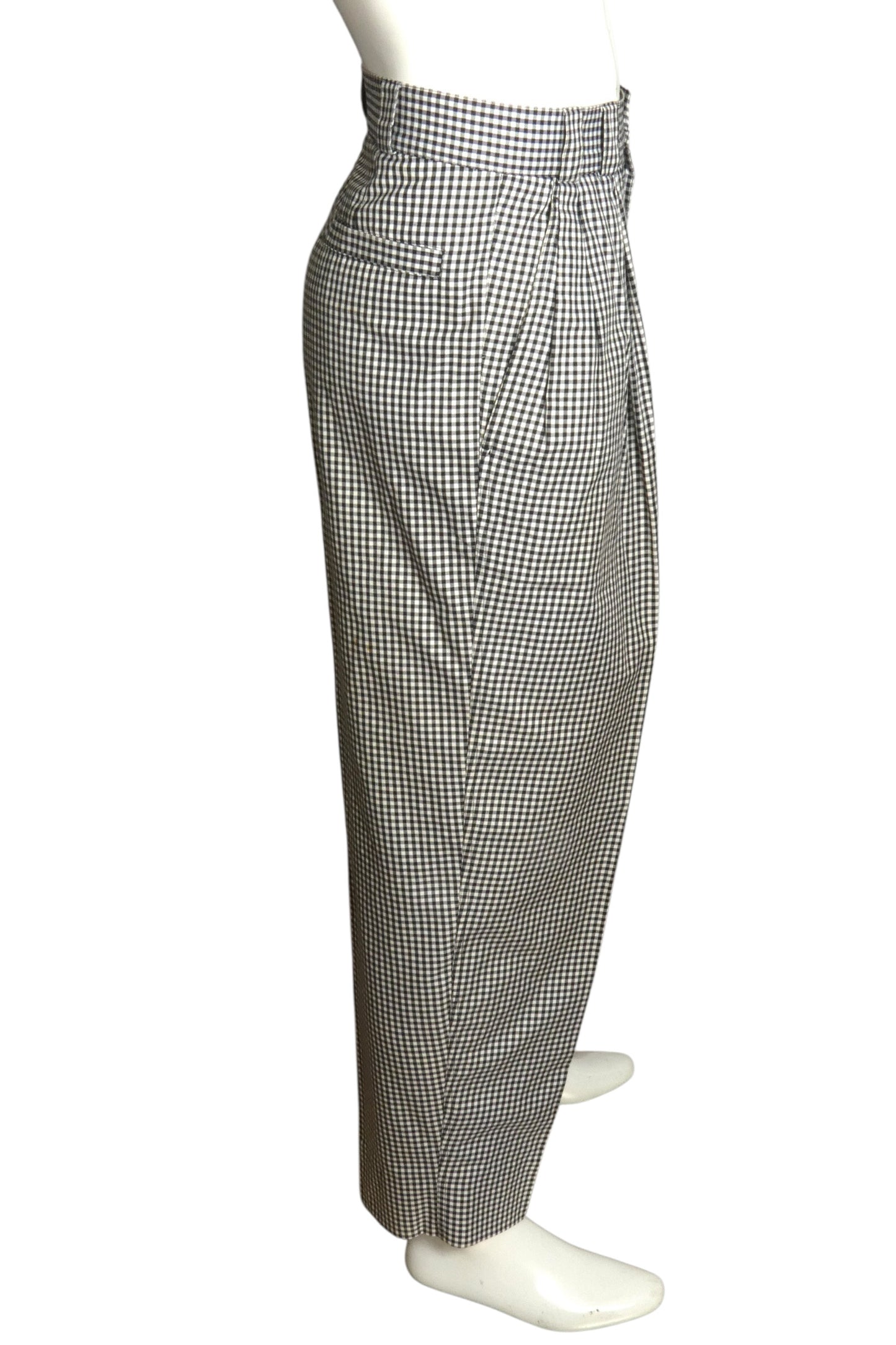 1980s Cotton Plaid Trousers, W-32"