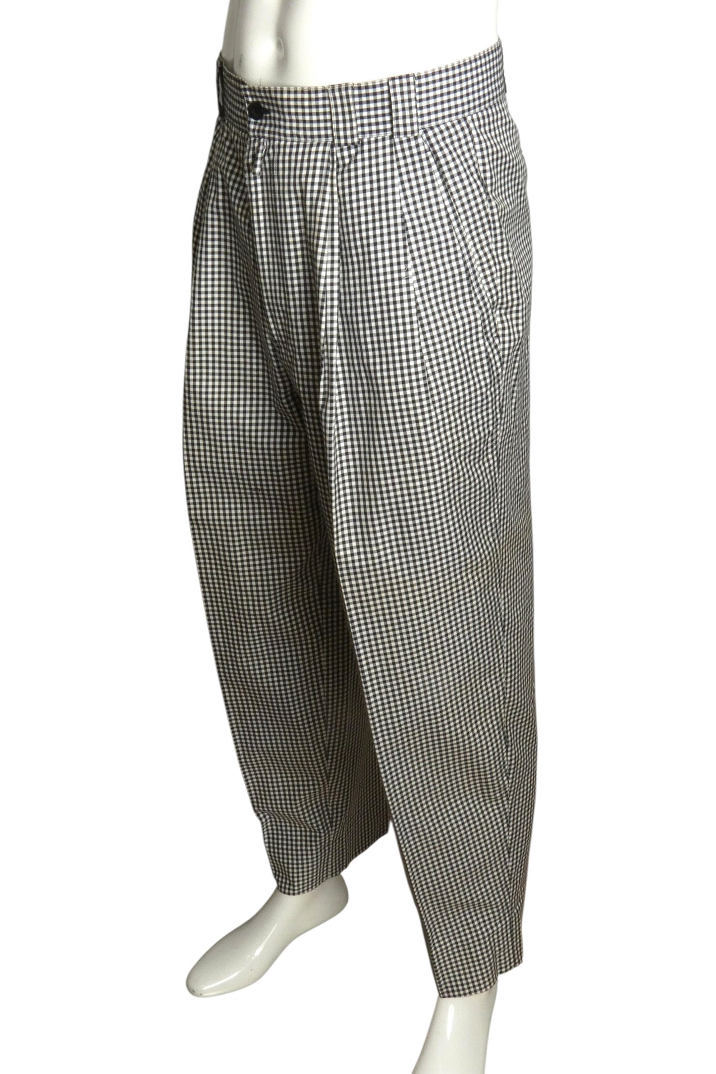 1980s Cotton Plaid Trousers, W-32"