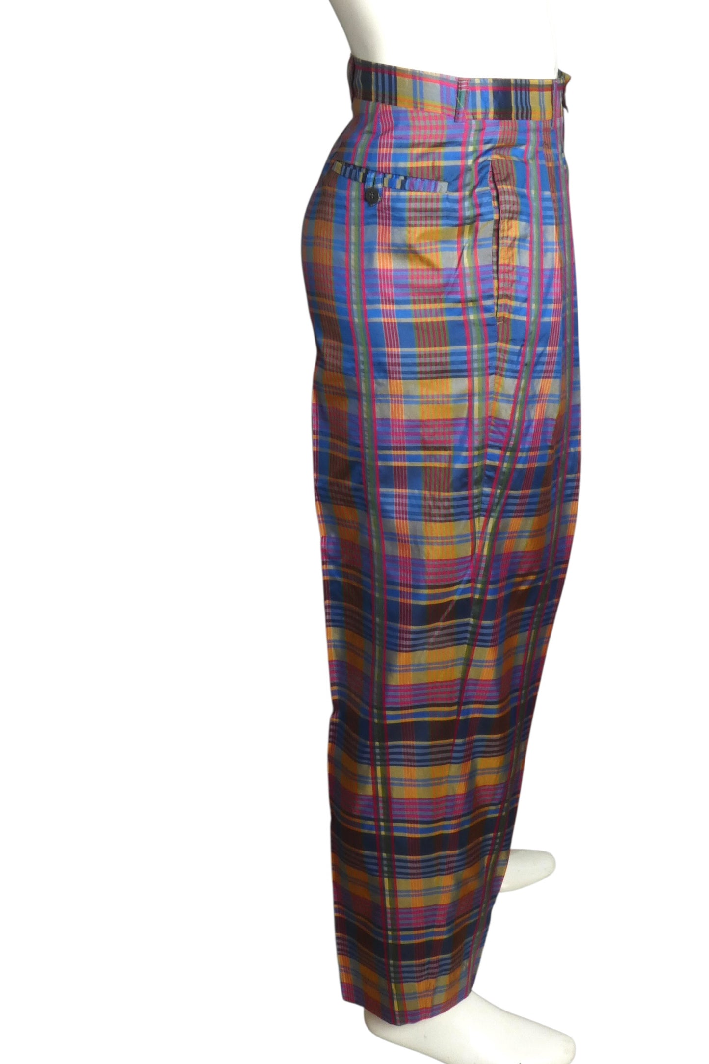 1980s Plaid Pants & Cummerbund, W-32"