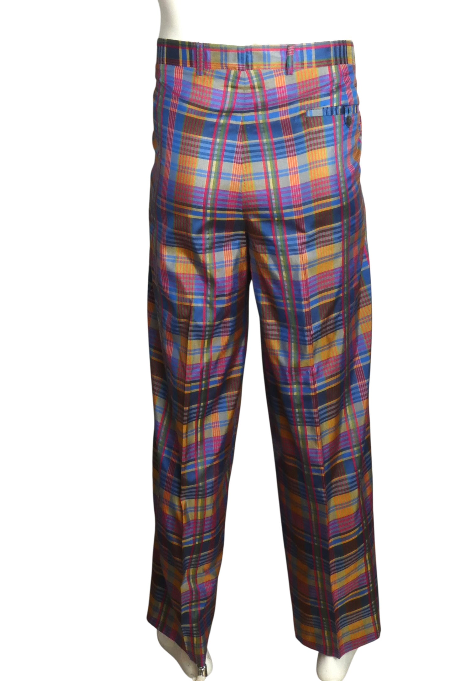 1980s Plaid Pants & Cummerbund, W-32"