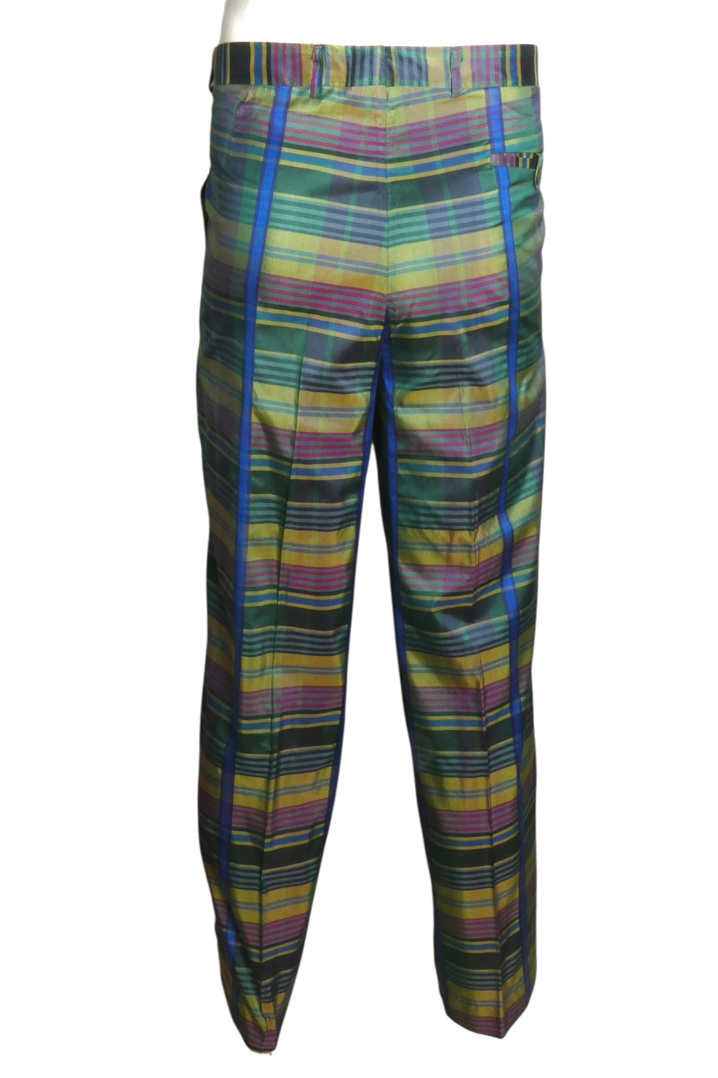 1980s Plaid Pants & Cummerbund, W-32"