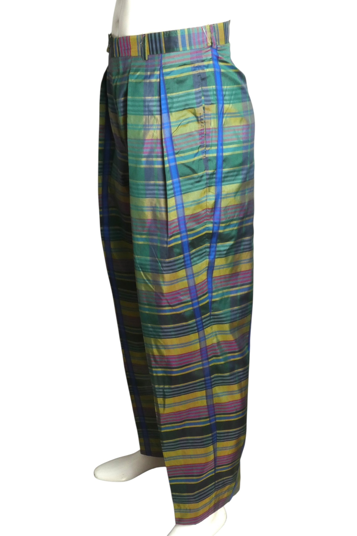 1980s Plaid Pants & Cummerbund, W-32"