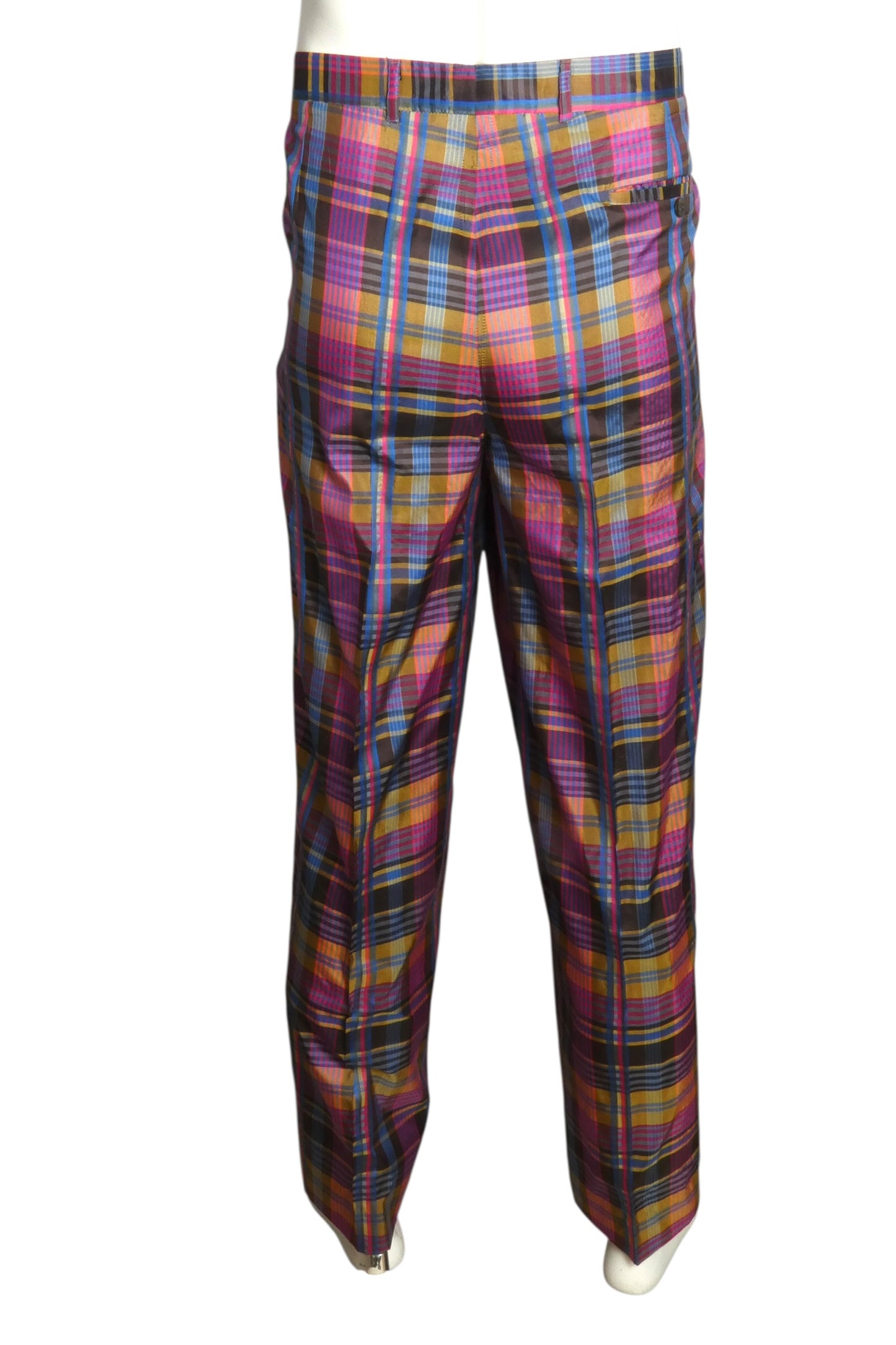 1980s Plaid Pants & Cummerbund, W-32"
