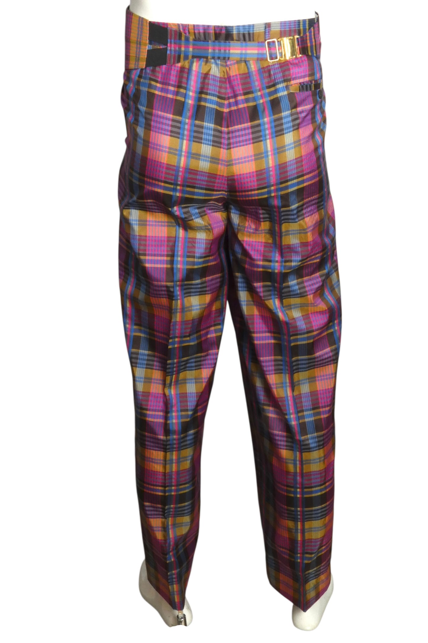 1980s Plaid Pants & Cummerbund, W-32"