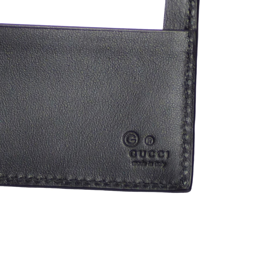 GUCCI- NIB Black Monogram Leather Billfold Wallet