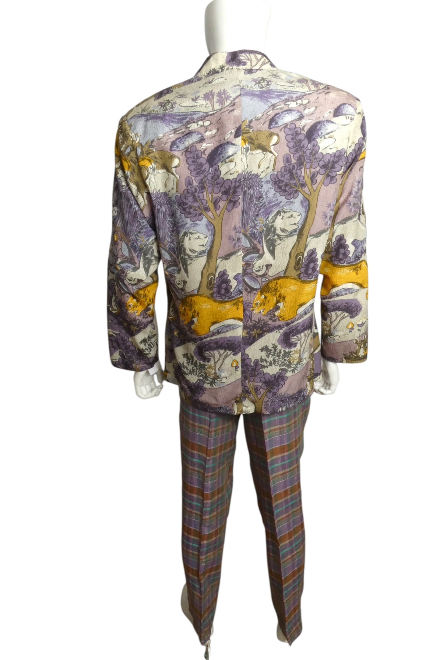 1980s Rayon Print Suit, Size Large