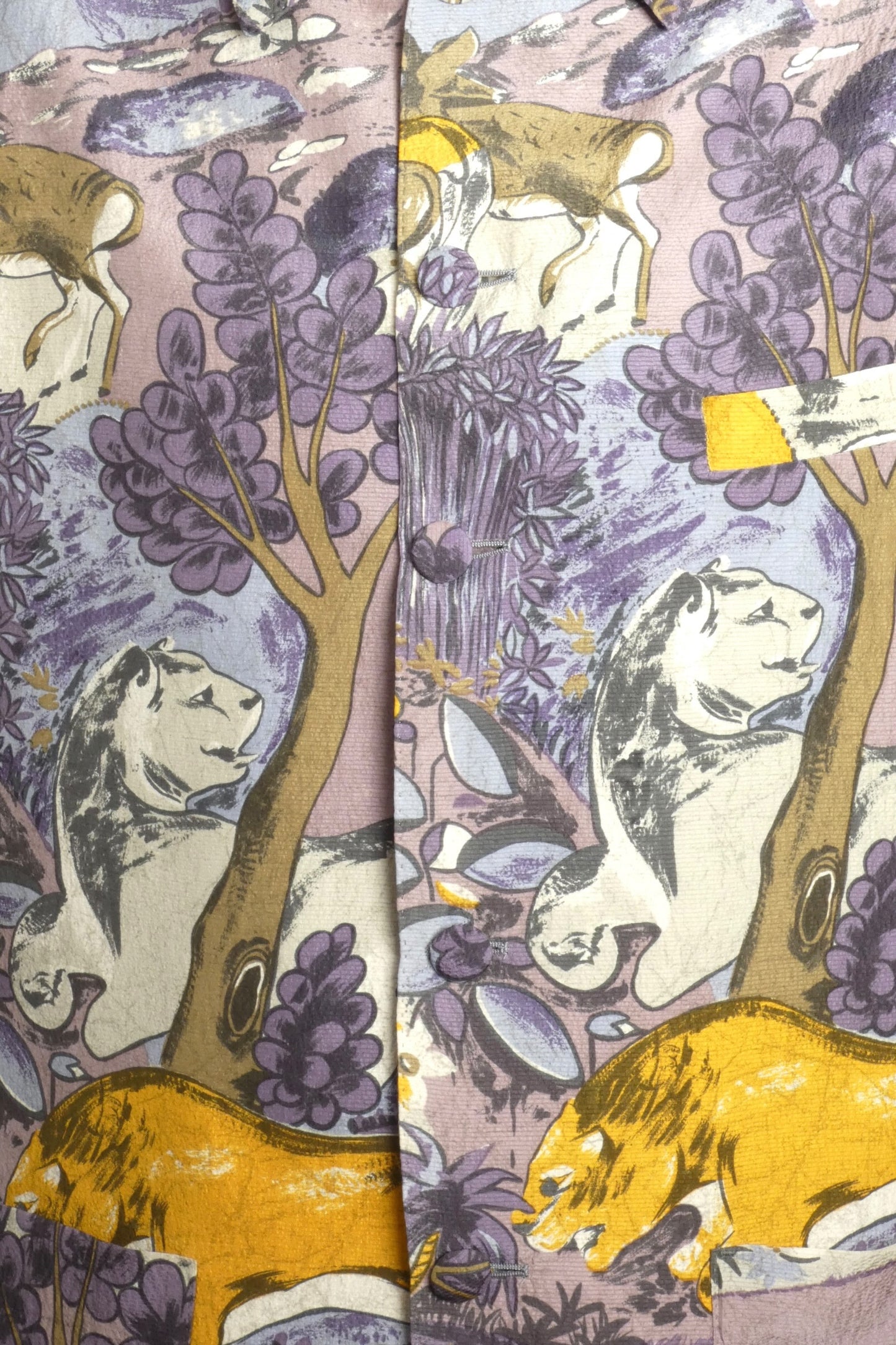 1980s Rayon Print Suit, Size Large
