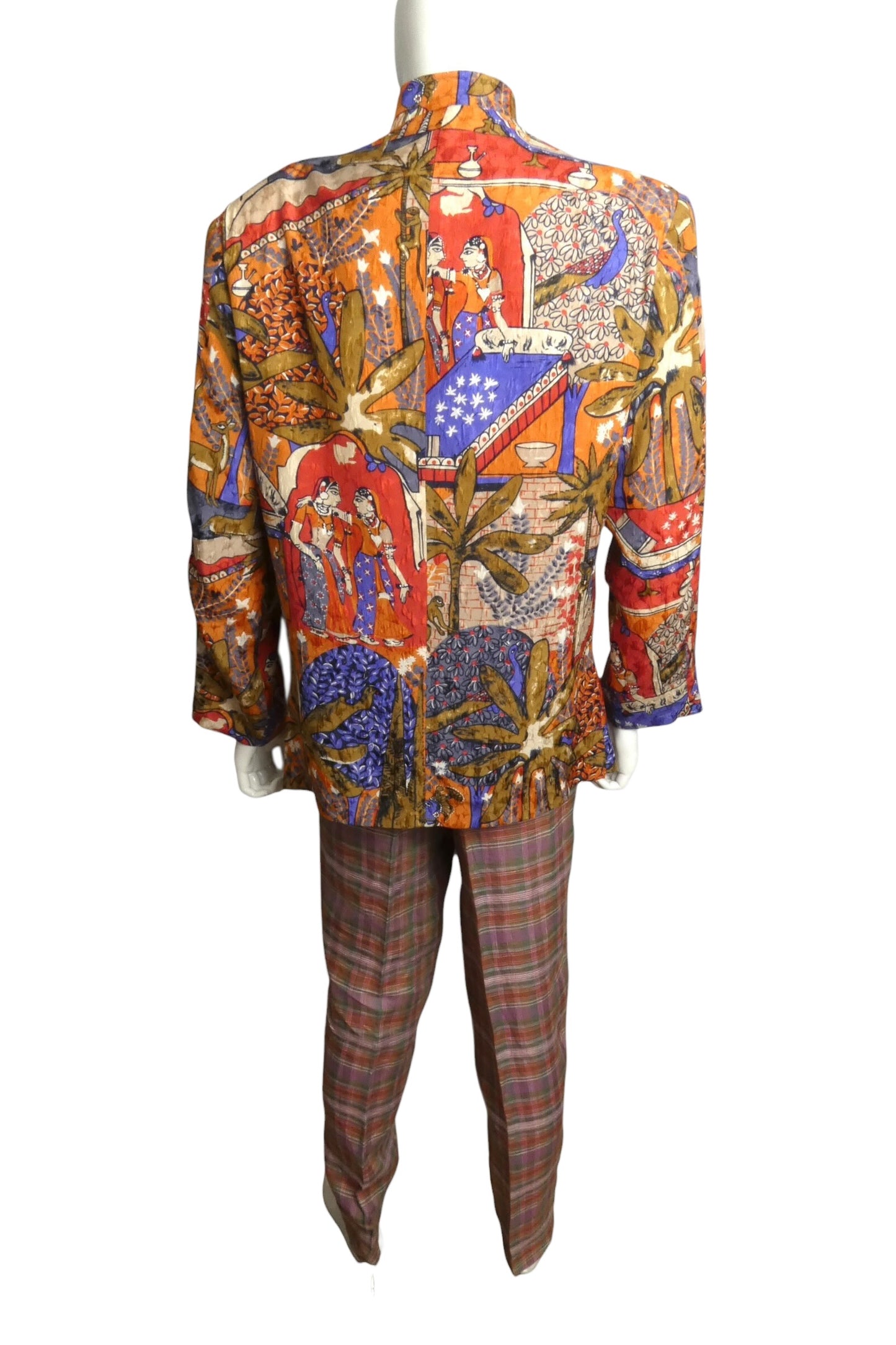 1980s Rayon Print Suit, Size Large