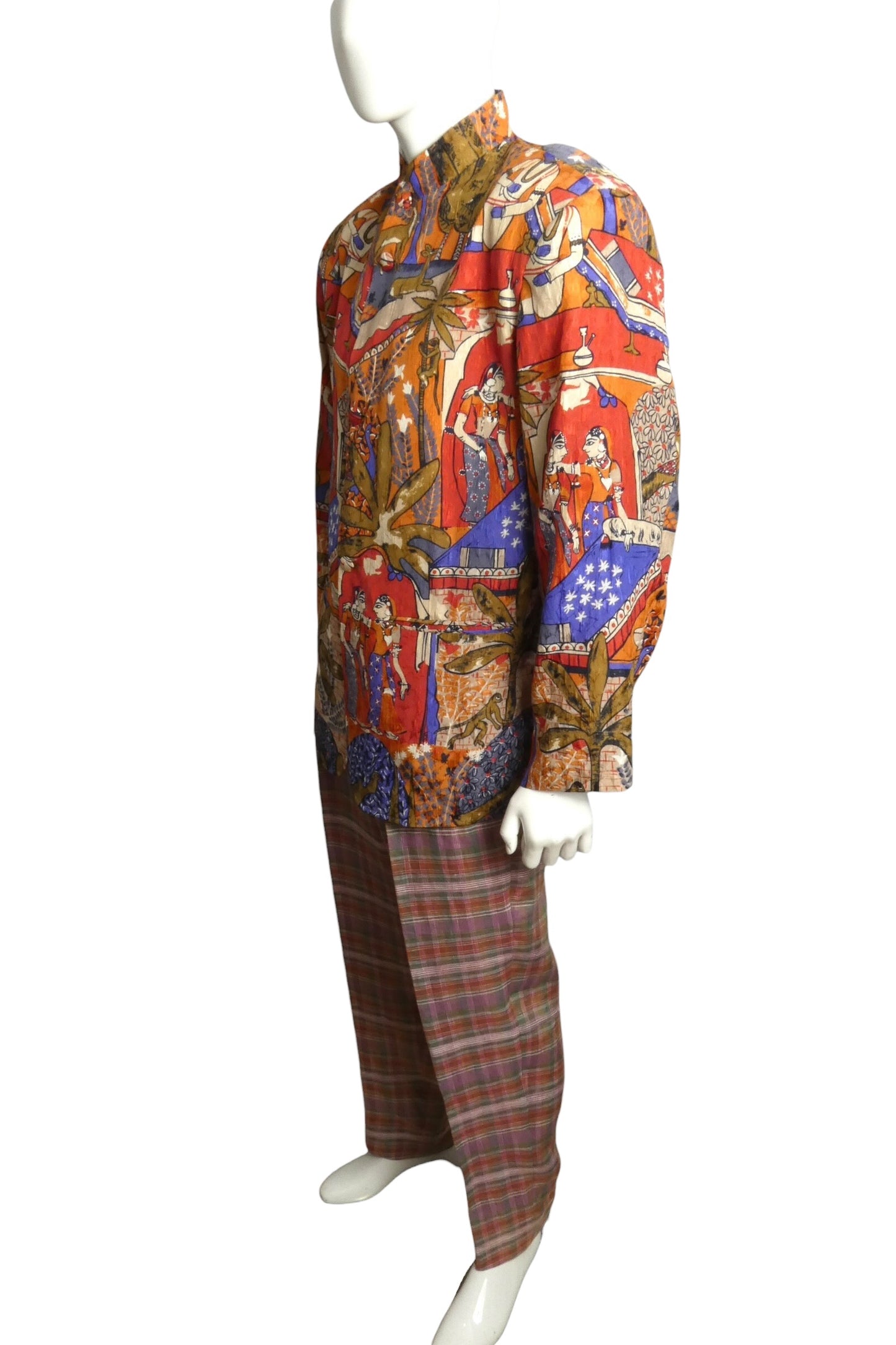 1980s Rayon Print Suit, Size Large