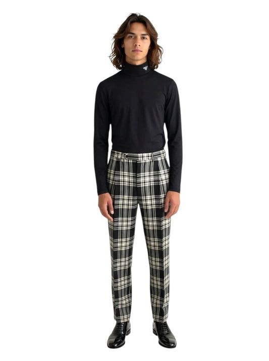1980s Wool Plaid Trousers, W-32"
