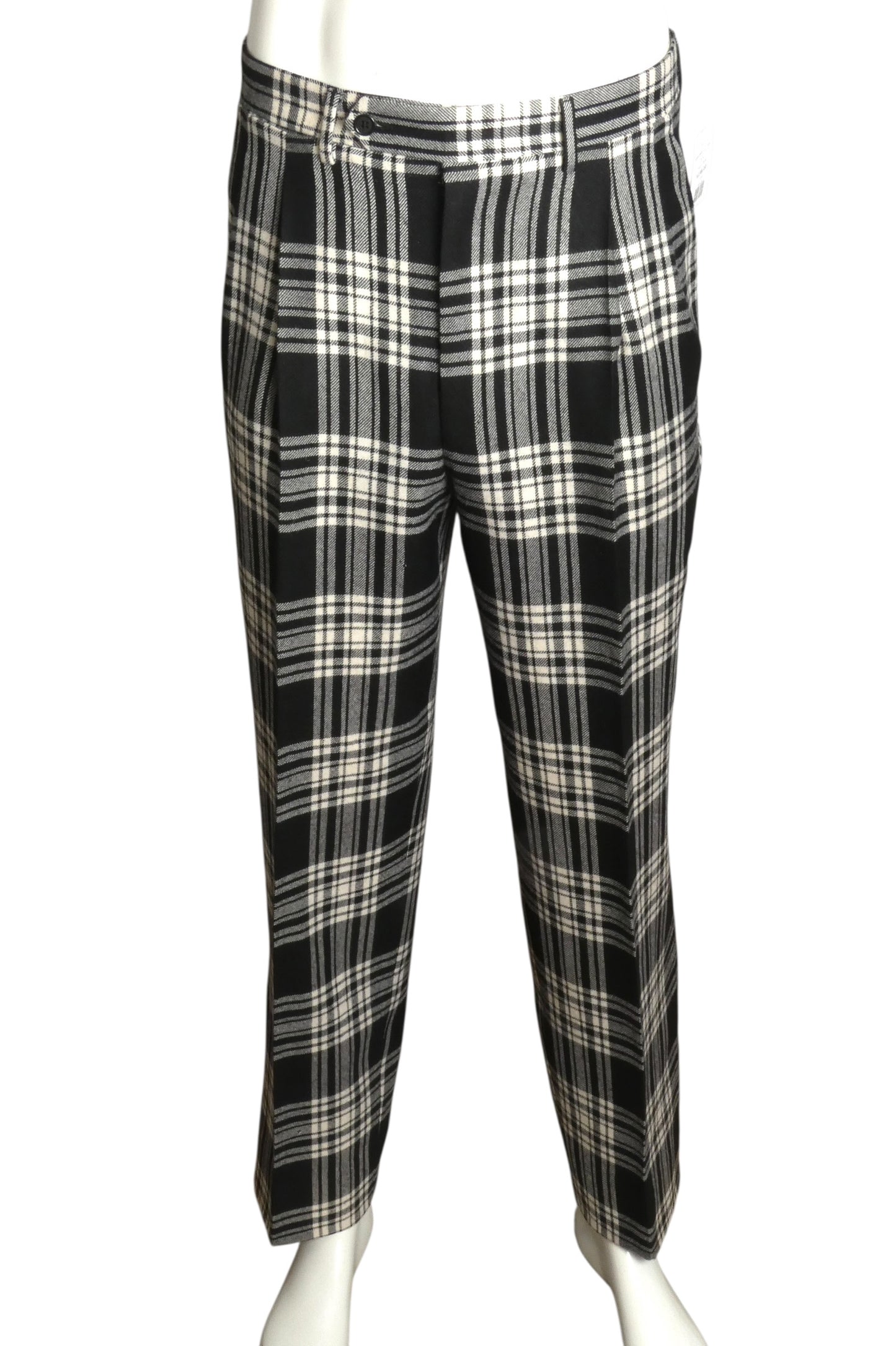 1980s Wool Plaid Trousers, W-32"