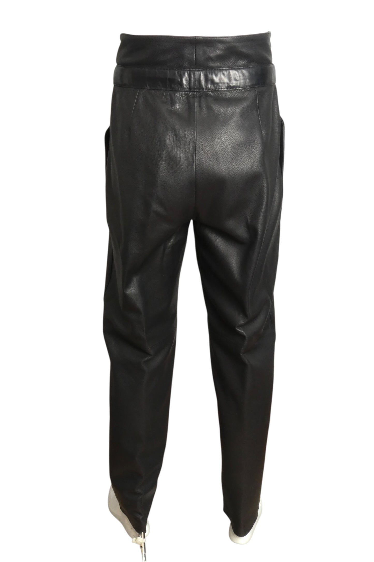 1980s Pleated Leather Pants, Waist 32