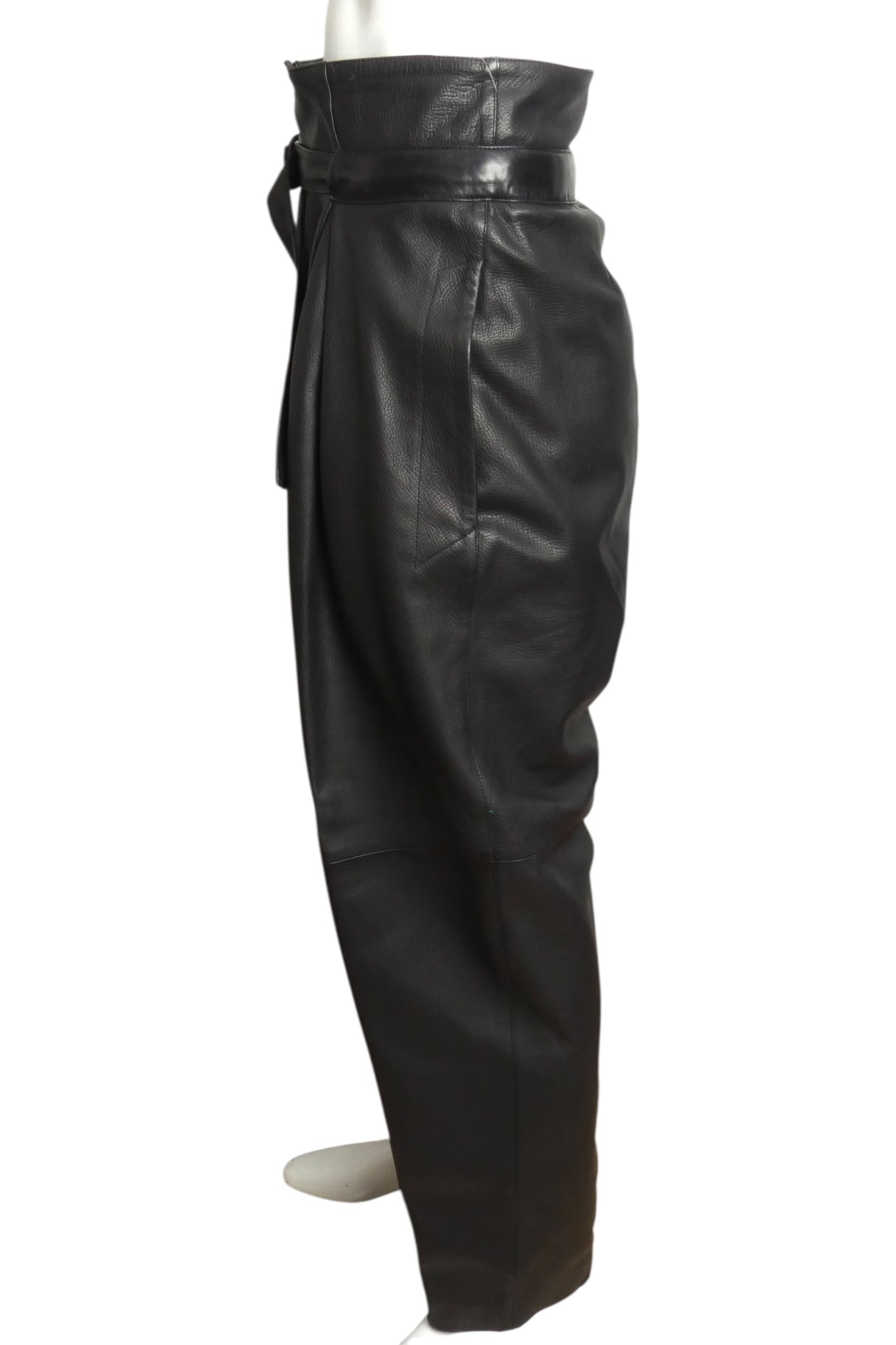 1980s Pleated Leather Pants, Waist 32