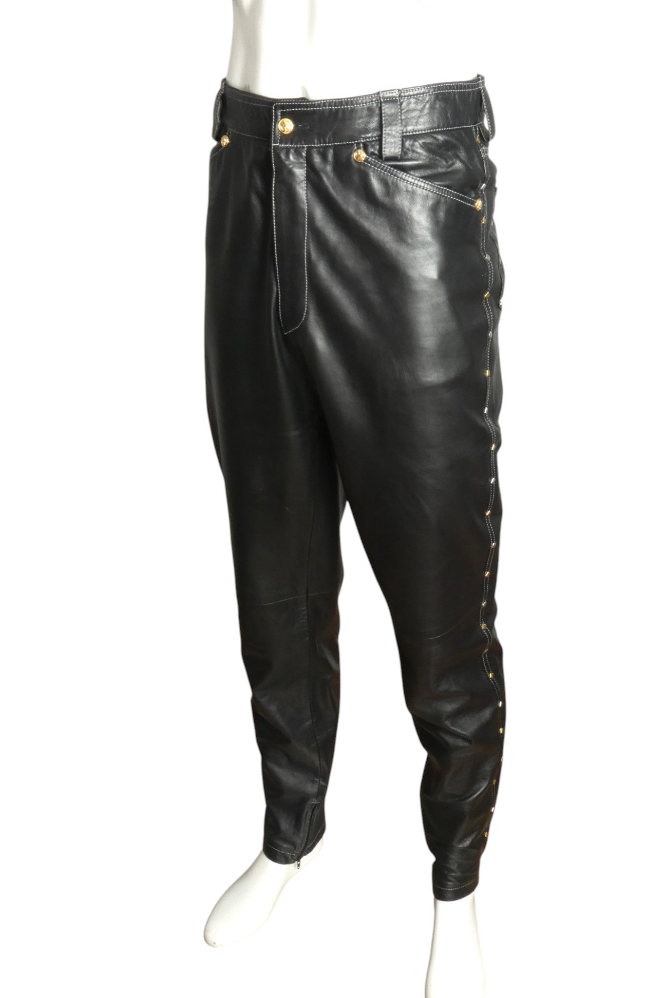 1990s Leather Pants, Waist 32