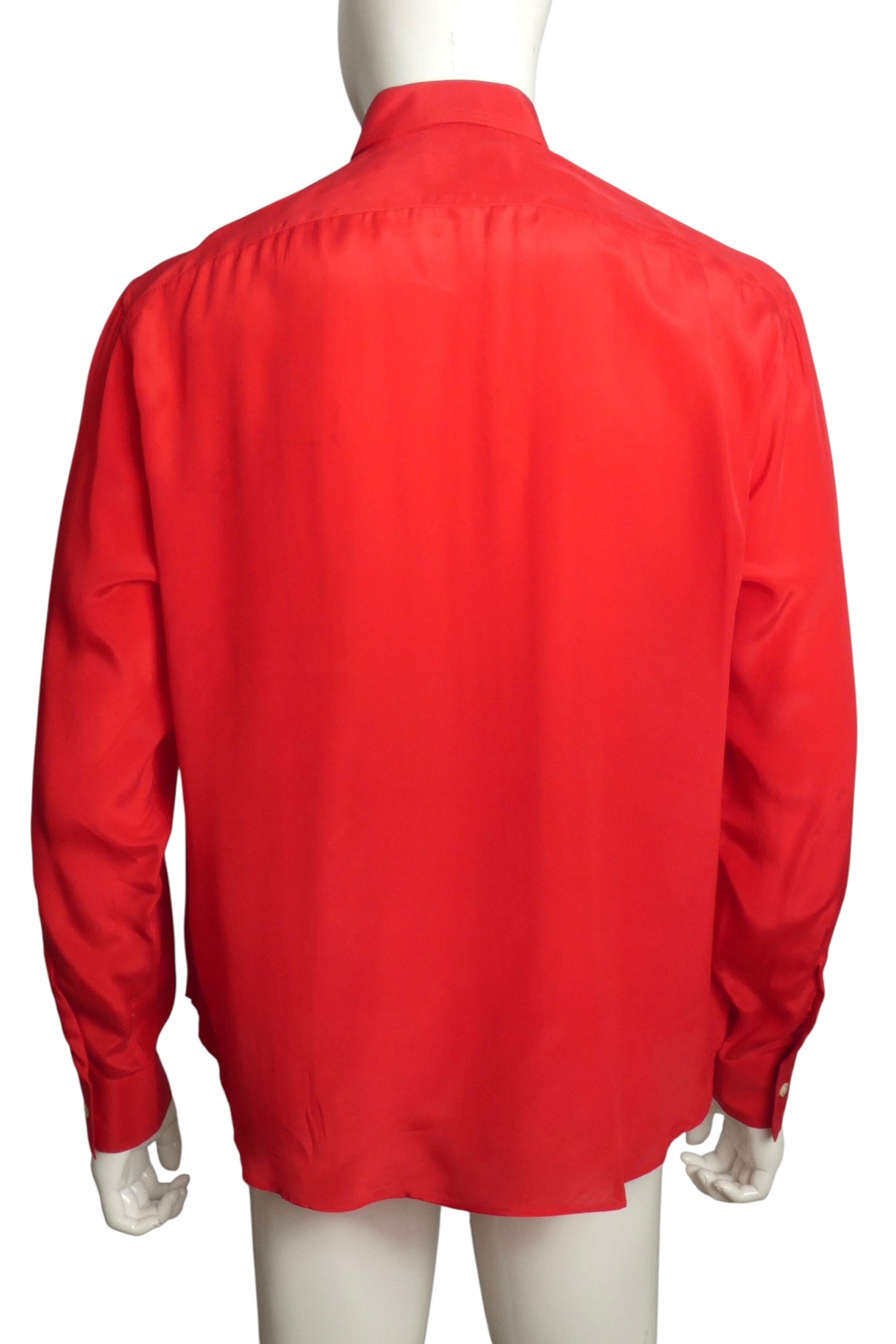 1980s NWT Red Silk Shirt, Size XL