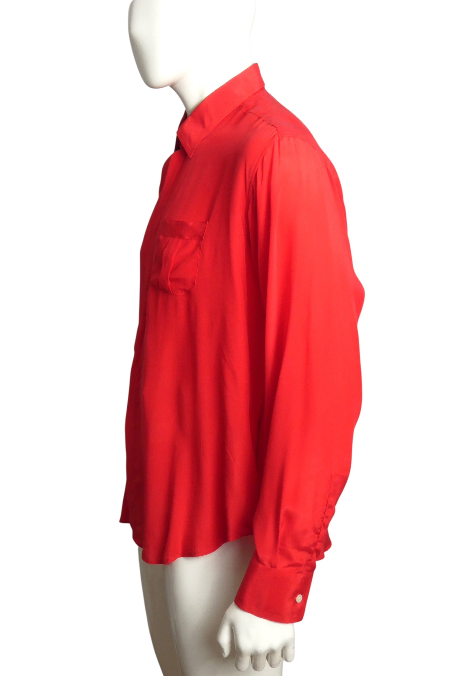 1980s NWT Red Silk Shirt, Size XL