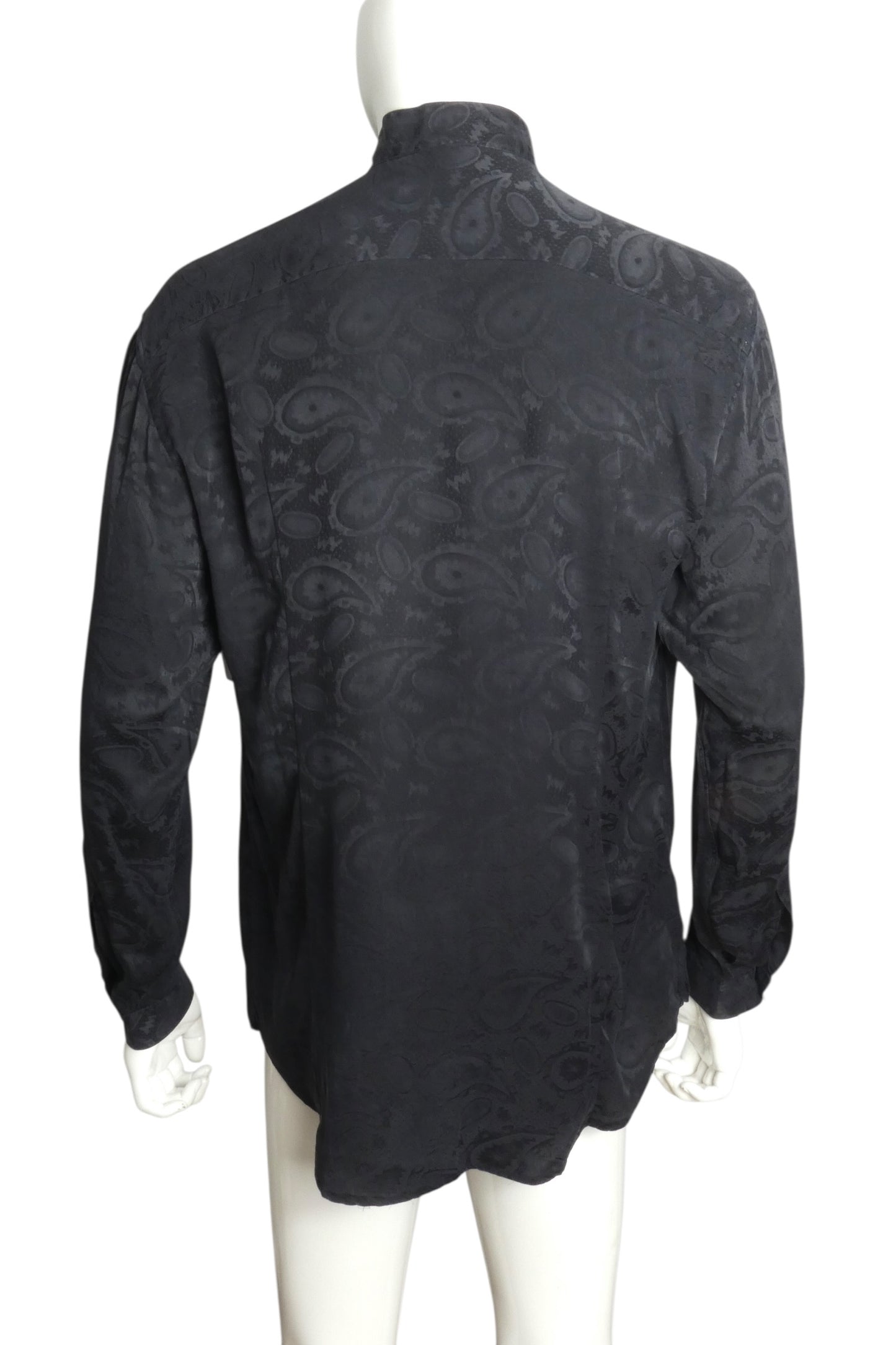 1980s Silk Paisley Brocade Shirt, Size Large