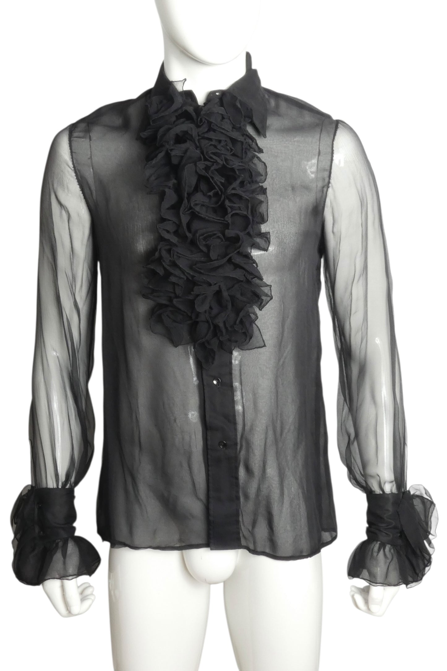 1970s Chiffon Shirt w/Dickie, Size Medium