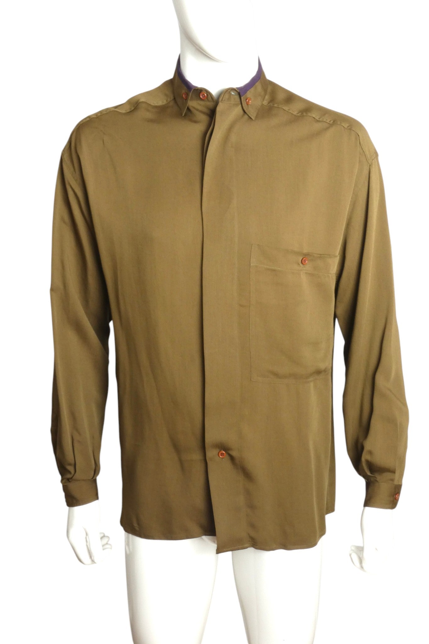 1990s Rayon L/S Shirt, Size Medium