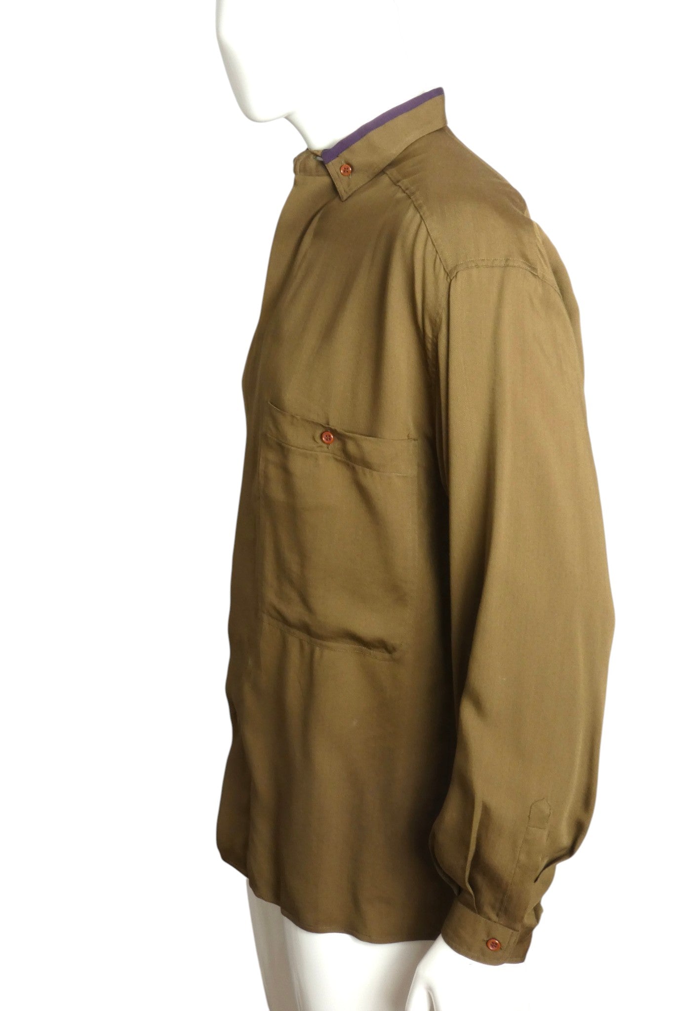 1990s Rayon L/S Shirt, Size Medium
