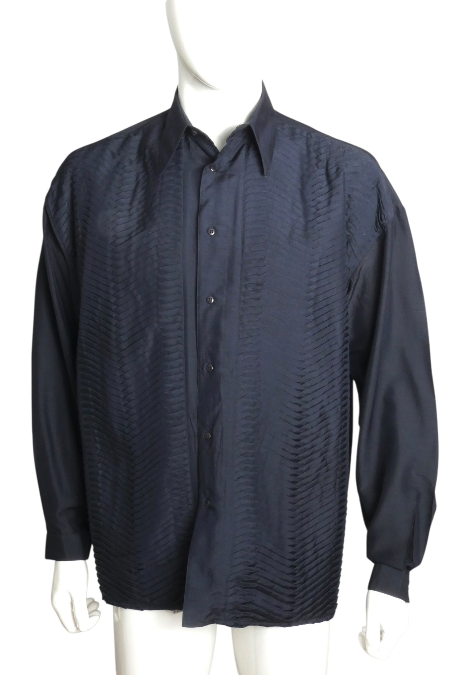 1990s Pleated Shirt, Size-Large