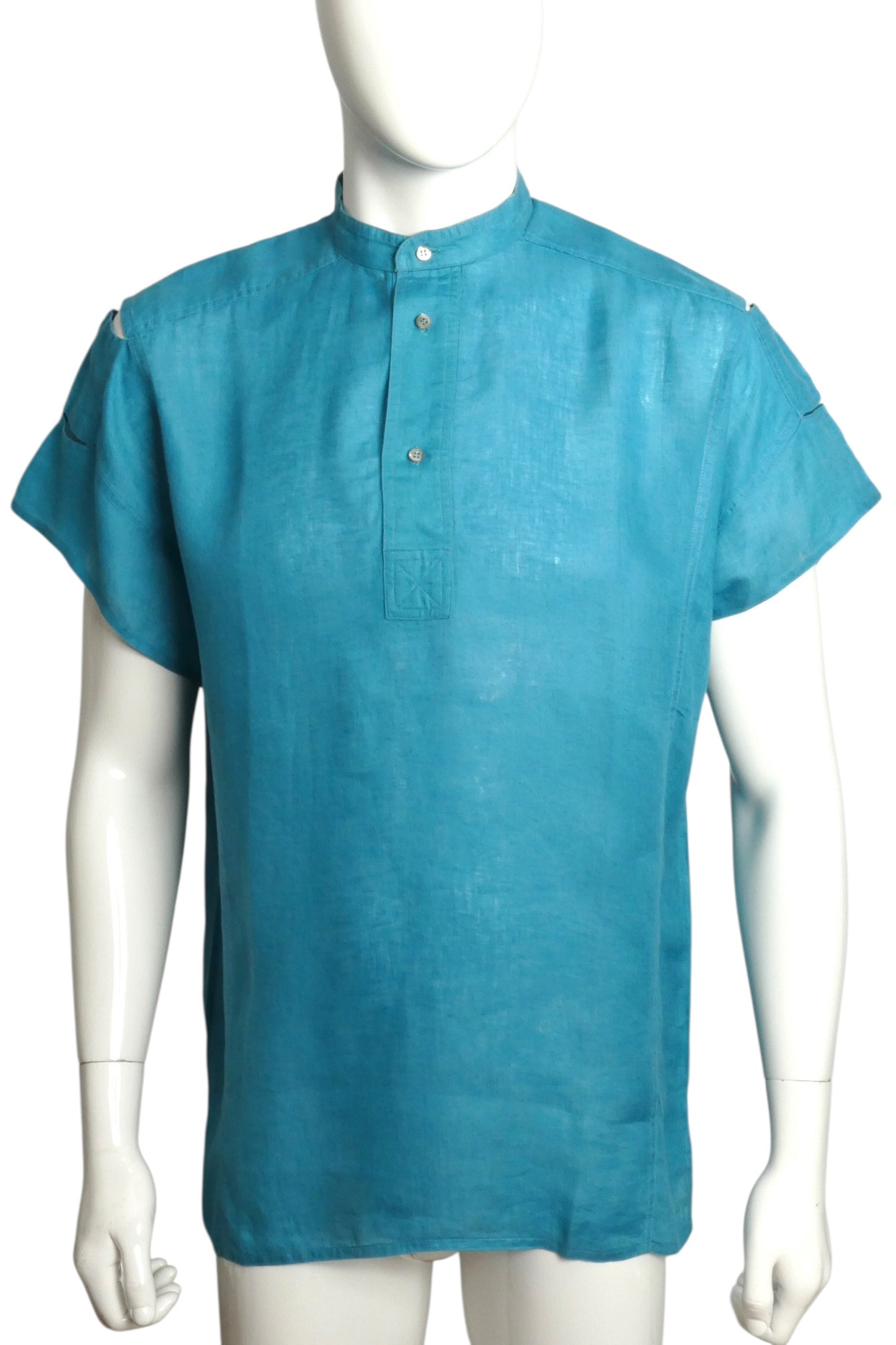1980s Linen S/S Shirt, Size Medium