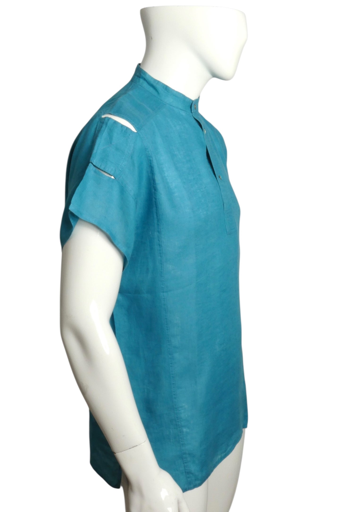 1980s Linen S/S Shirt, Size Medium