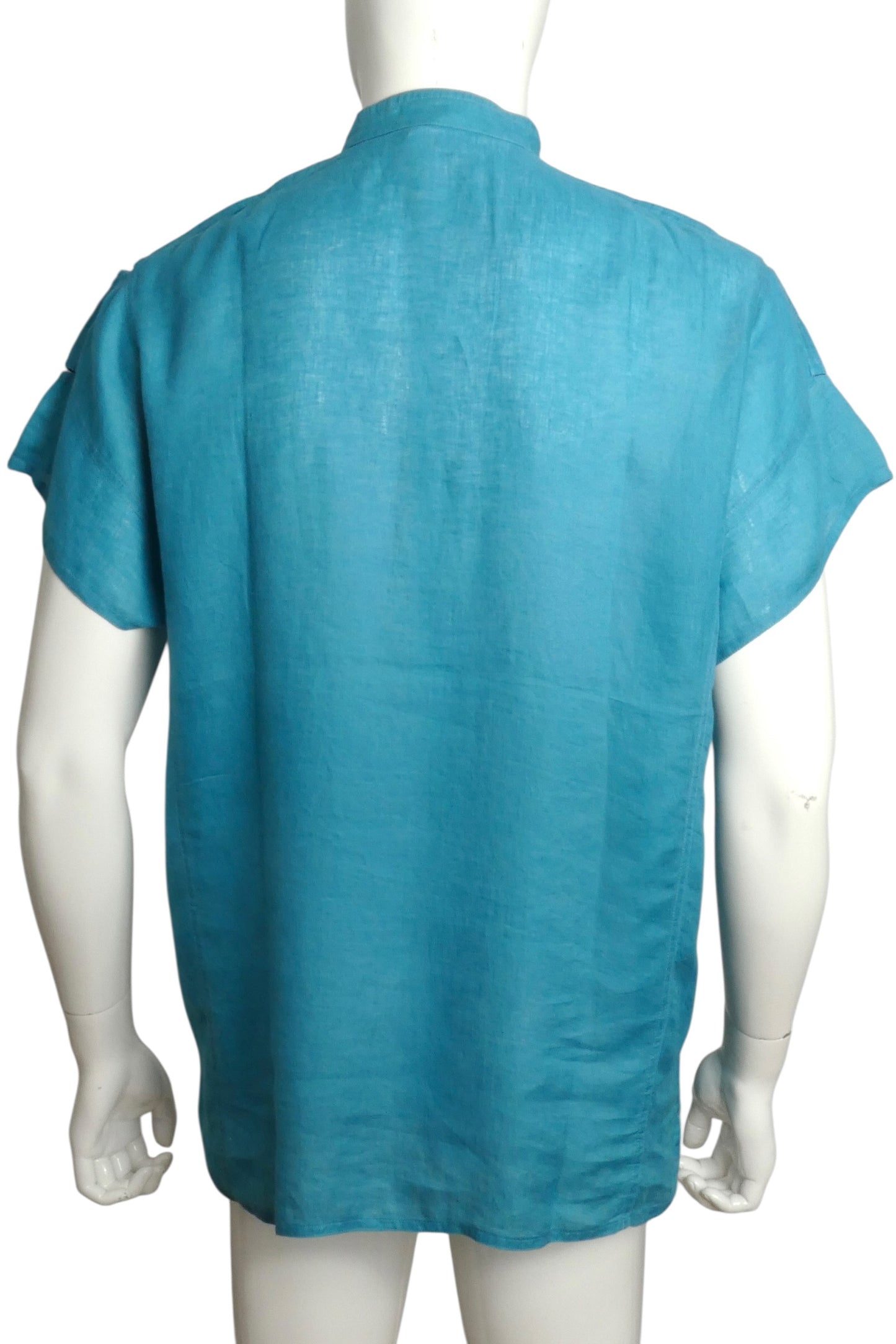 1980s Linen S/S Shirt, Size Medium