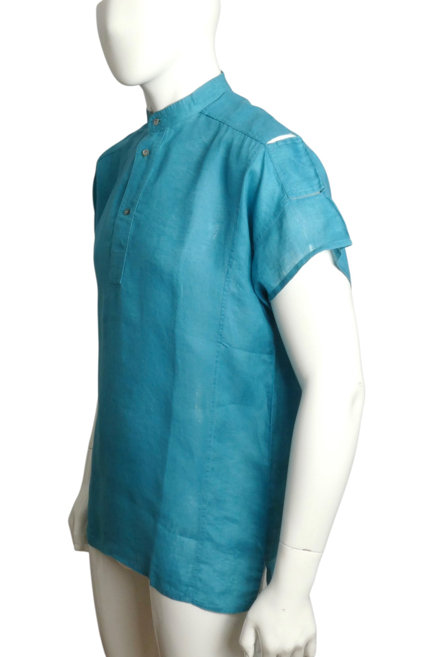 1980s Linen S/S Shirt, Size Medium