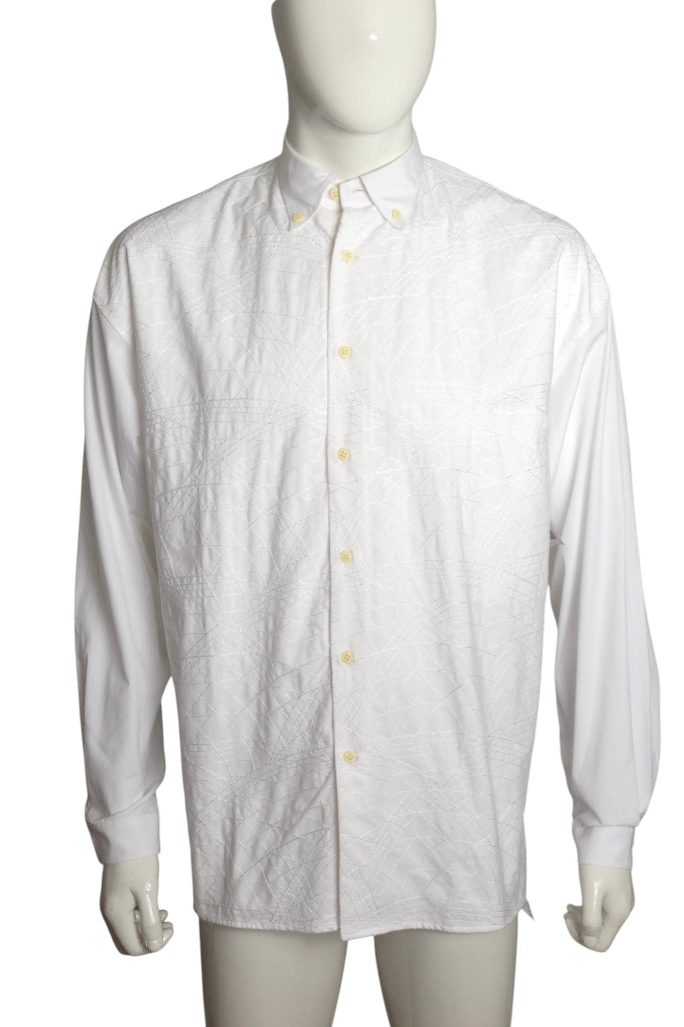 1990s Embroidered Cotton Shirt, Size Large