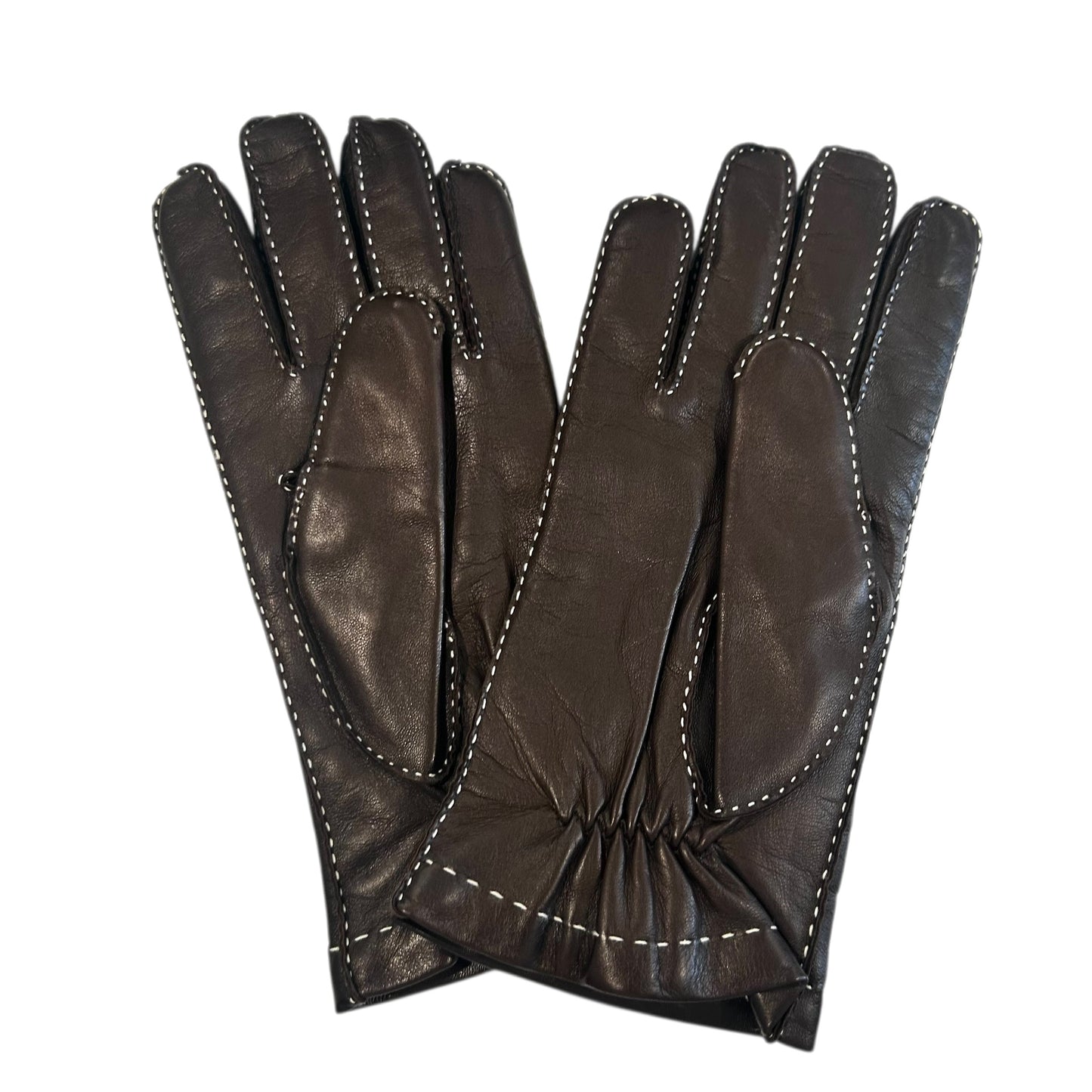 Leather Pick Stitch Gloves, Size 10