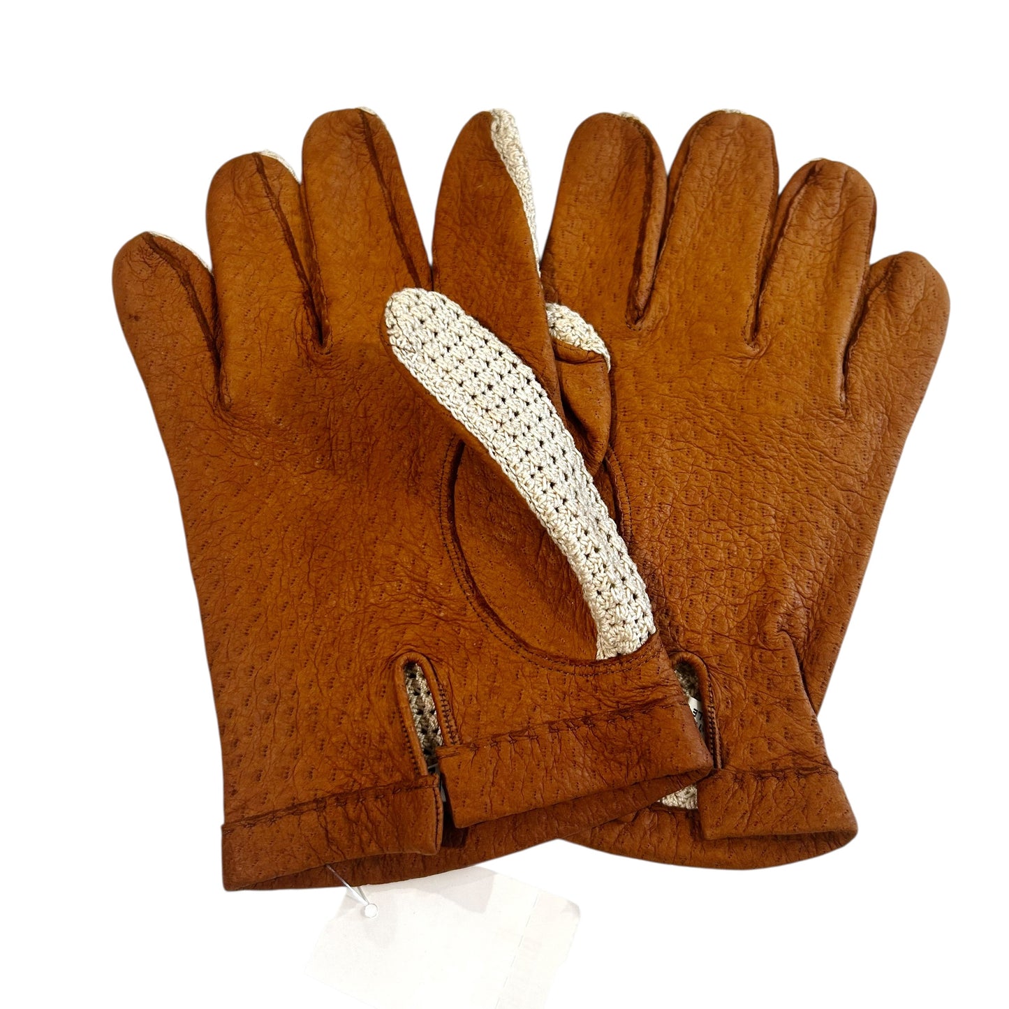 1990s Leather & Knit Gloves, Size 9.5
