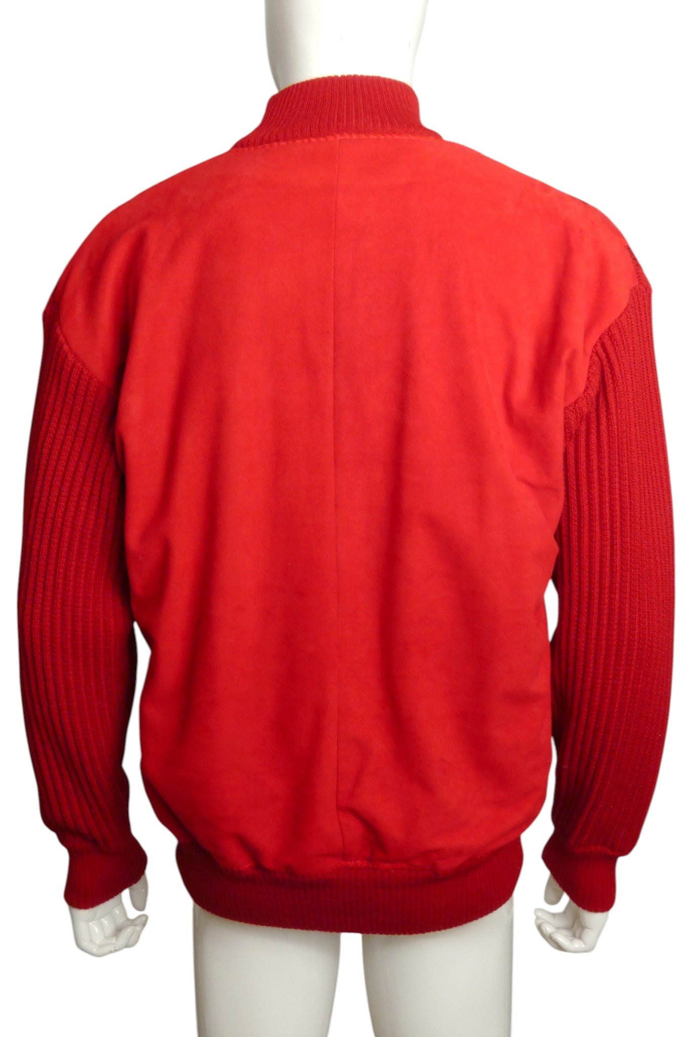1980s Suede & Knit Sweater, Size Large