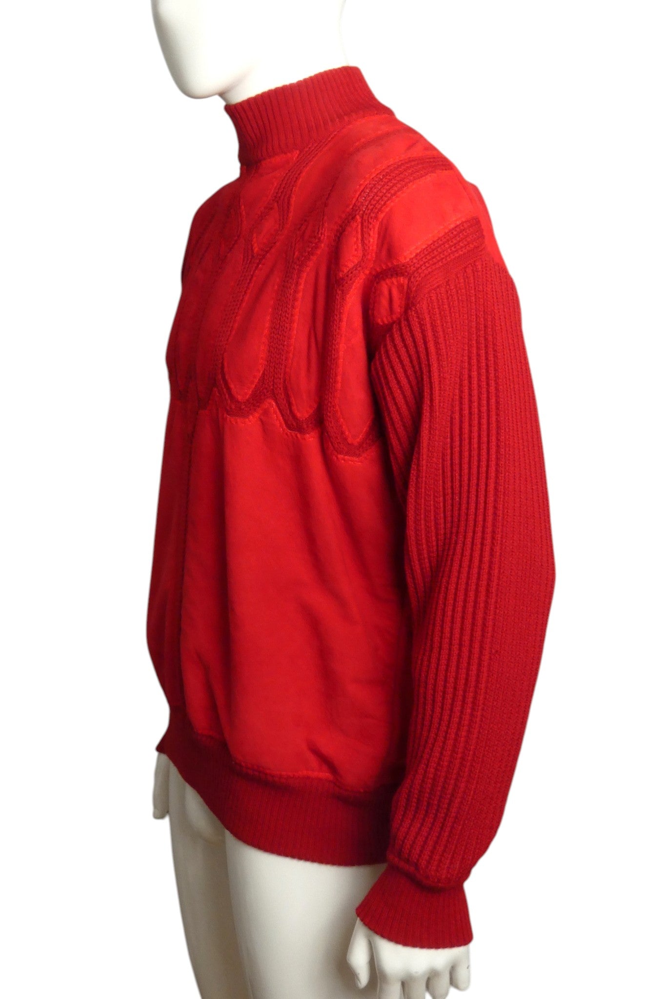 1980s Suede & Knit Sweater, Size Large