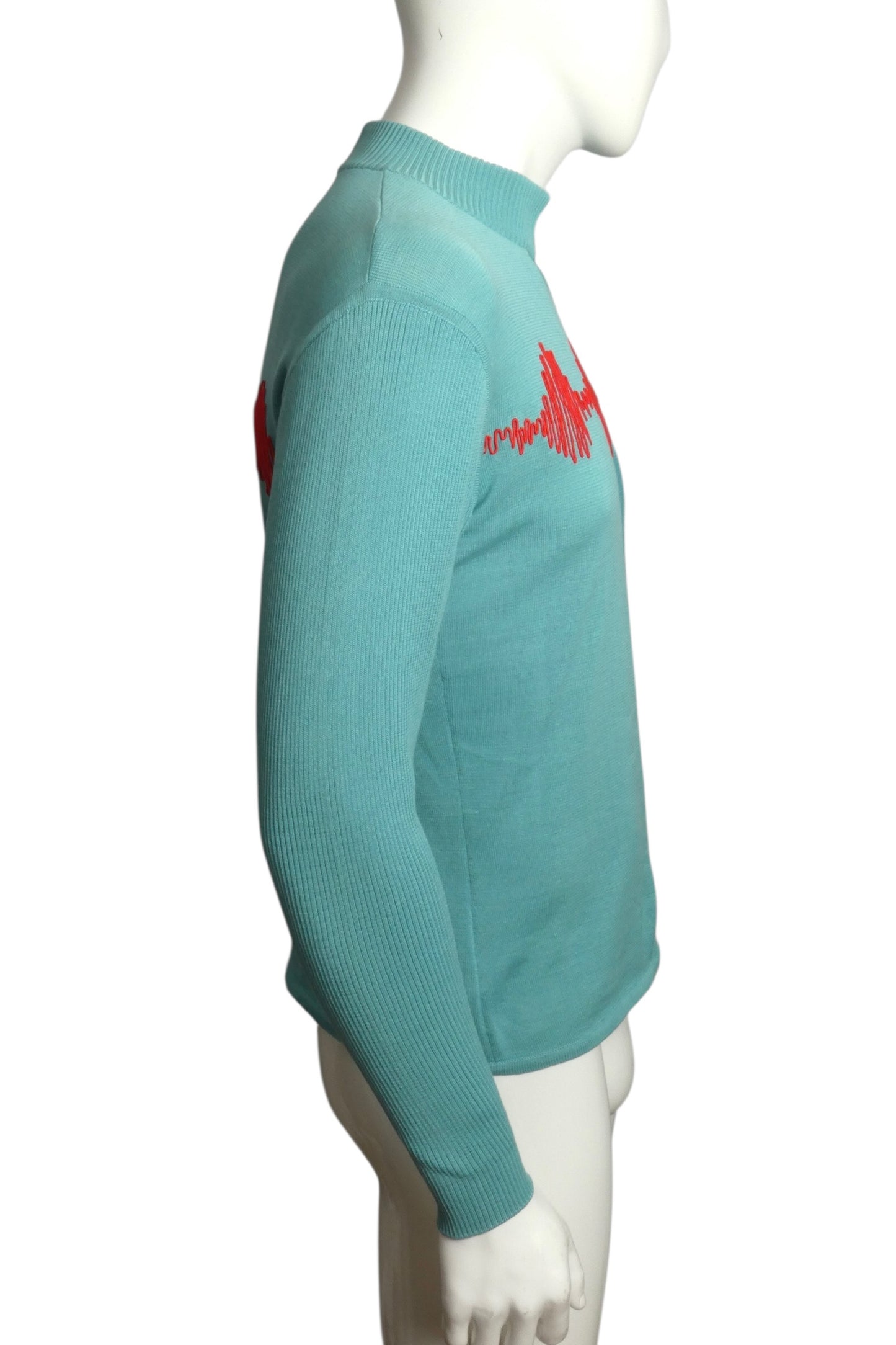 1980s Soutache Cotton Sweater, Size Medium