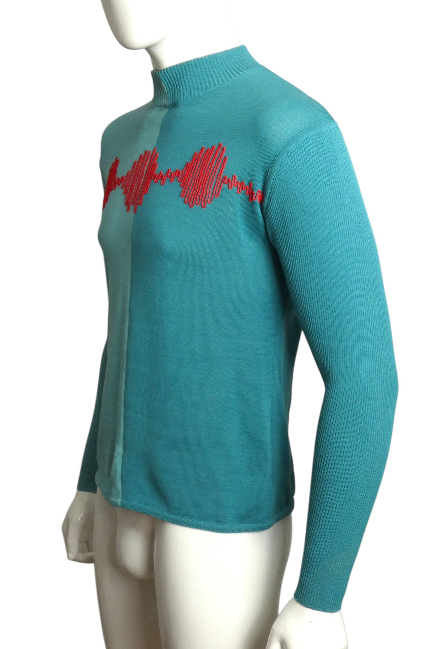 1980s Soutache Cotton Sweater, Size Medium