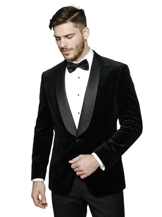 1980s Velveteen Tuxedo Blazer, Size Medium