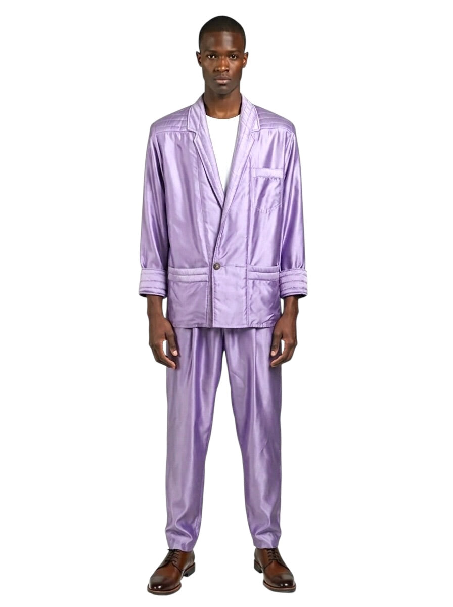 1980s Satin Suit, Size Large
