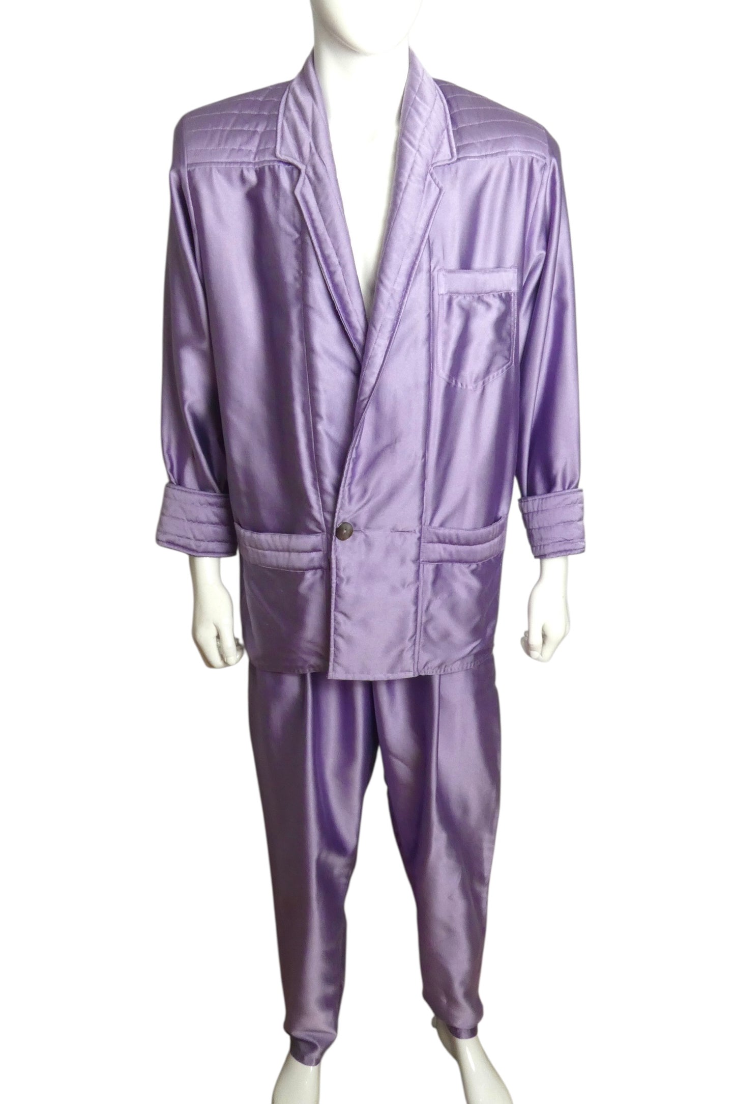 1980s Satin Suit, Size Large